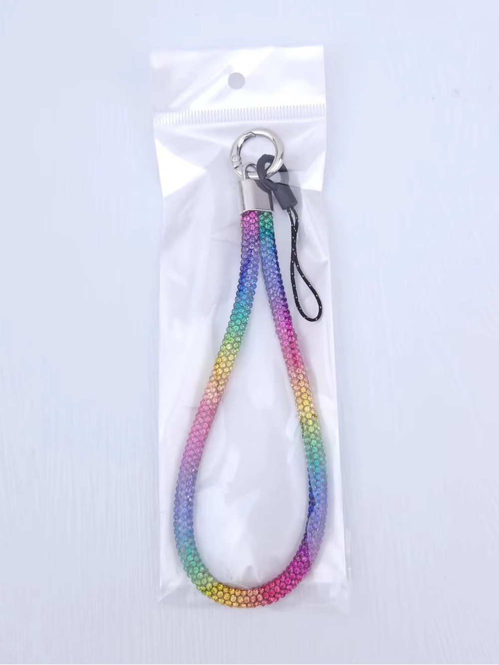 Crystal Rainbow Wrist Key Strap - Multicolor